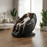 Nourest Core-D massage chair in a modern living room, showcasing its ergonomic design and luxurious features.