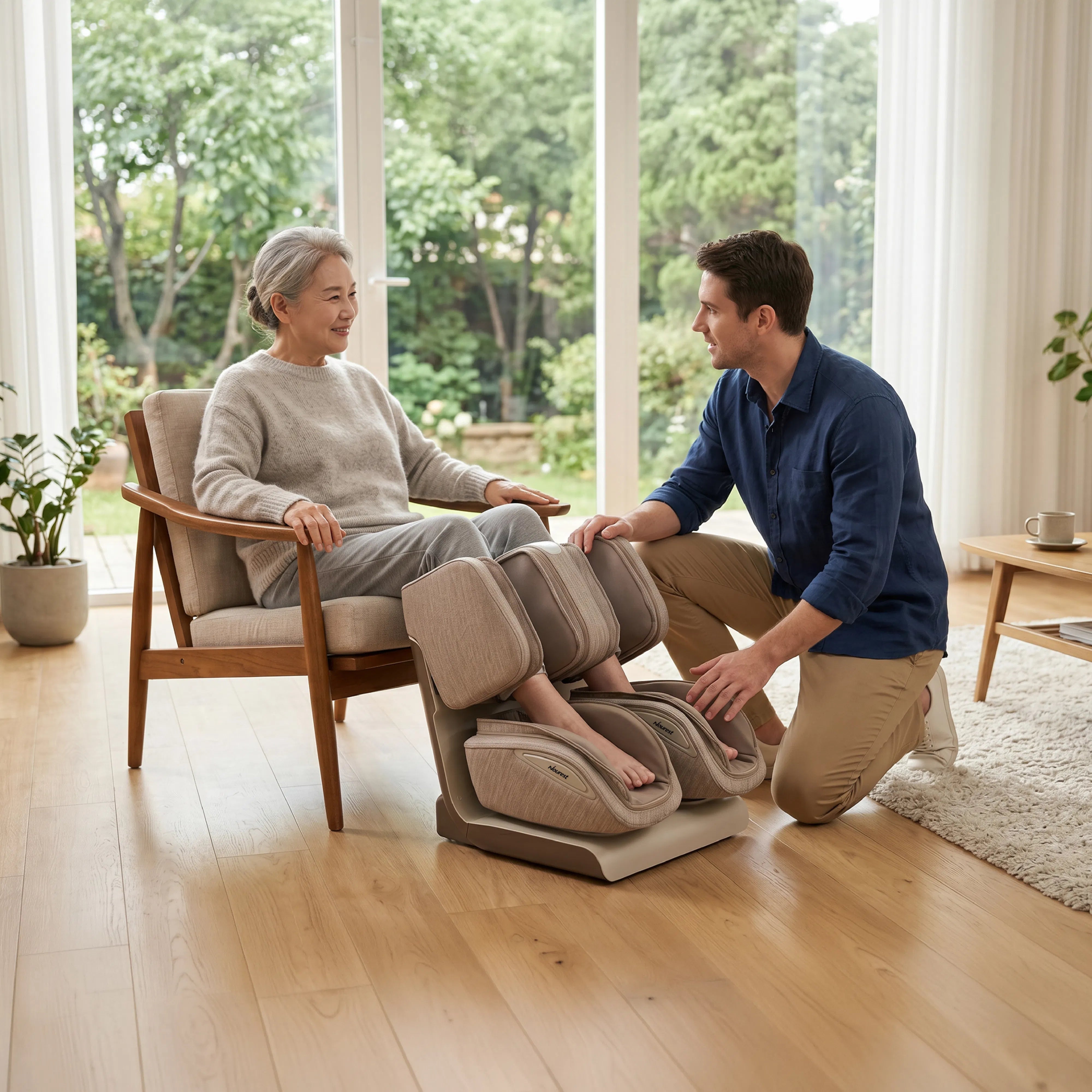 Nourest VibeX Full-Leg Massager with Ankle Stretch, Heat & Air Compression