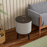 Nourest 3-in-1 Wireless Charging Side Table with Bluetooth Speaker