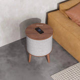Nourest 3-in-1 Wireless Charging Side Table with Bluetooth Speaker