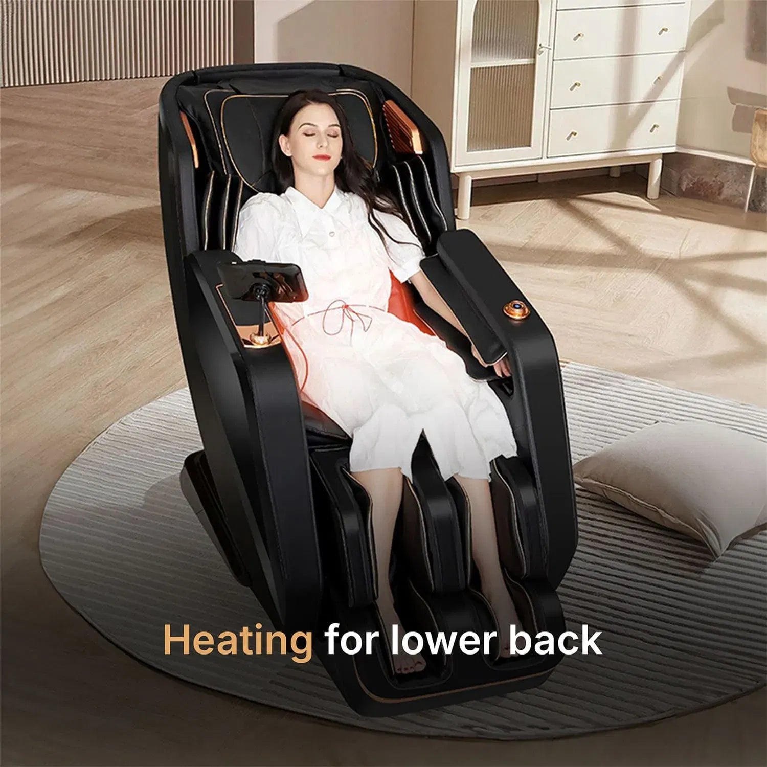 Nourest Lion 4D Luxury Full Body Massage Chair with Health Detection-Black