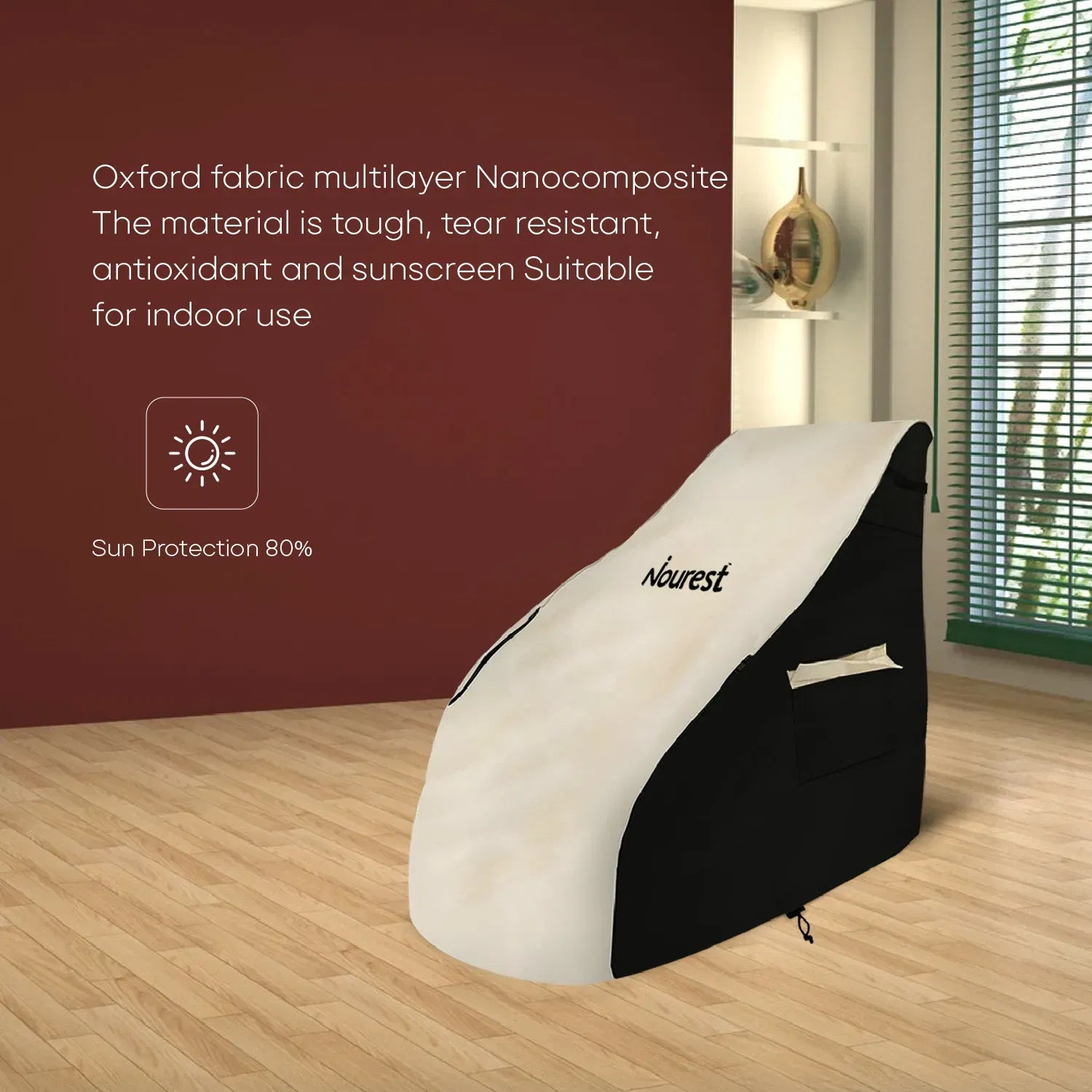 Nourest massage chair cover featuring tough, tear-resistant fabric for protection and durability in indoor settings.