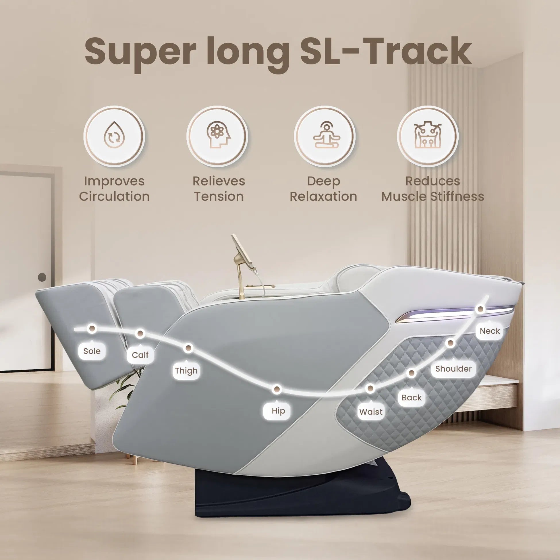 Nexo SL-Track Full Body Massage Chair-Grey