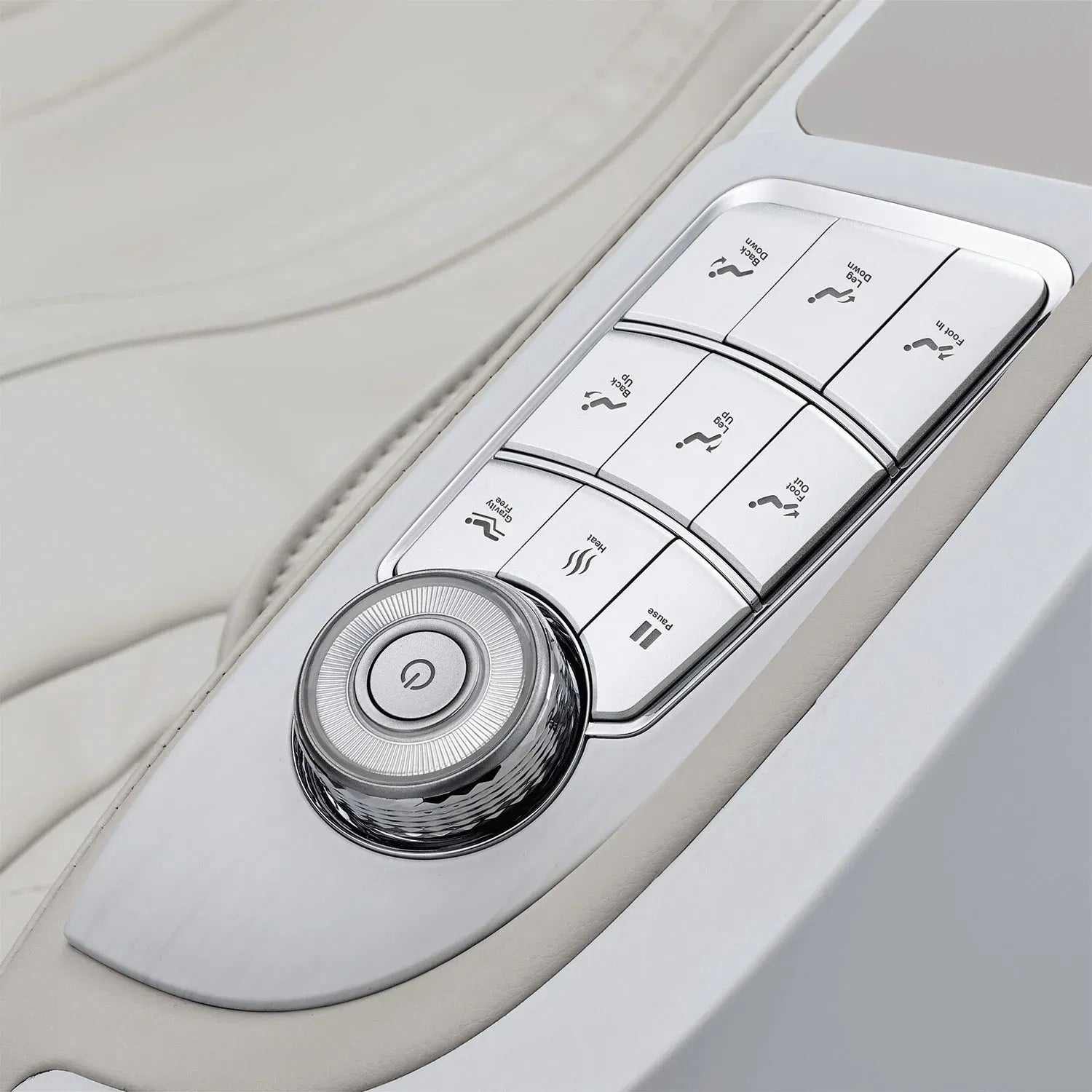Control panel of the Stellar Massage Chair featuring various buttons for personalized massage settings.