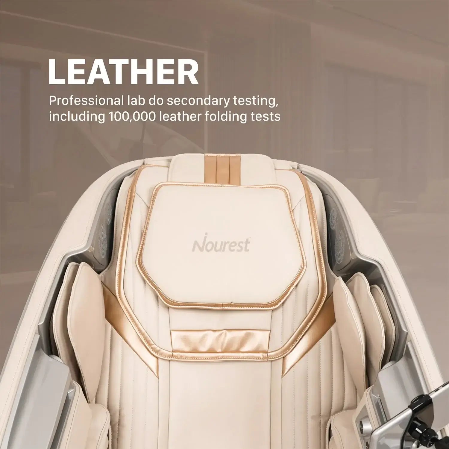 Nourest Titan AI massage chair with full body stretching featuring premium leather and advanced testing for durability.