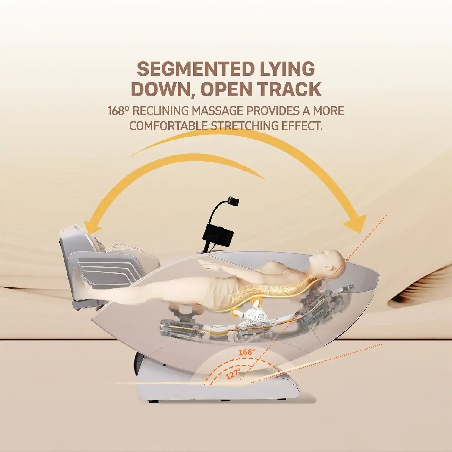 Nourest Titan AI massage chair with full body stretching, featuring 168° reclining for comfort during stretching.