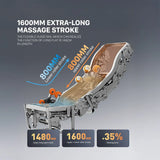 Nourest Titan AI massage chair with full body stretching showcasing 1600mm extra-long massage stroke features.