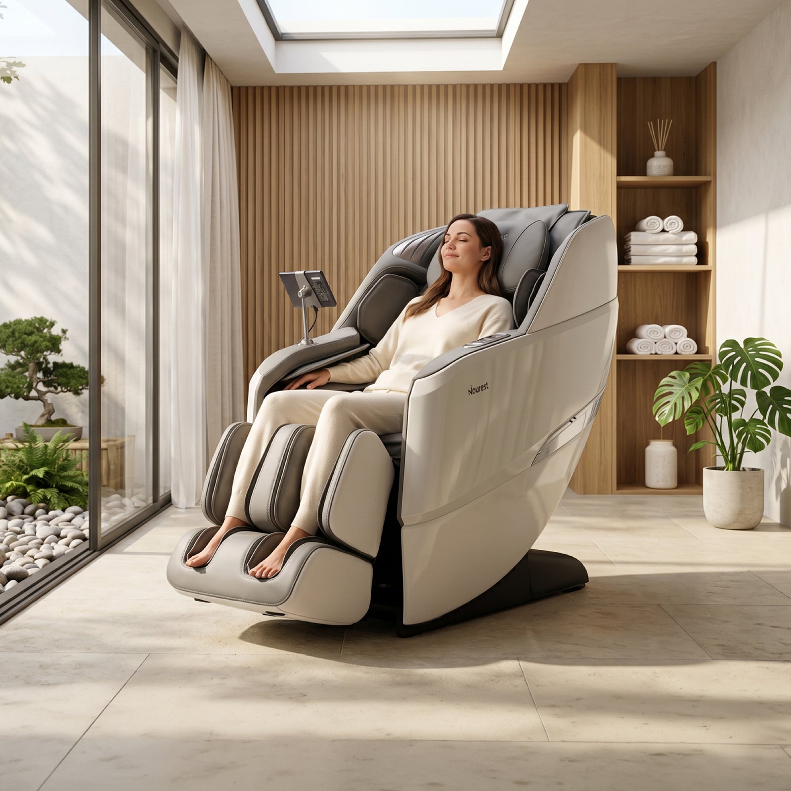 Nourest Eva light grey massage chair