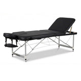 Nourest three foldable professional massage table featuring adjustable height massage table with aluminum frame.