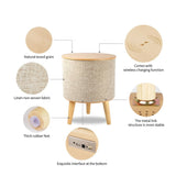 Nourest 3-in-1 Wireless Charging Side Table with Bluetooth Speaker