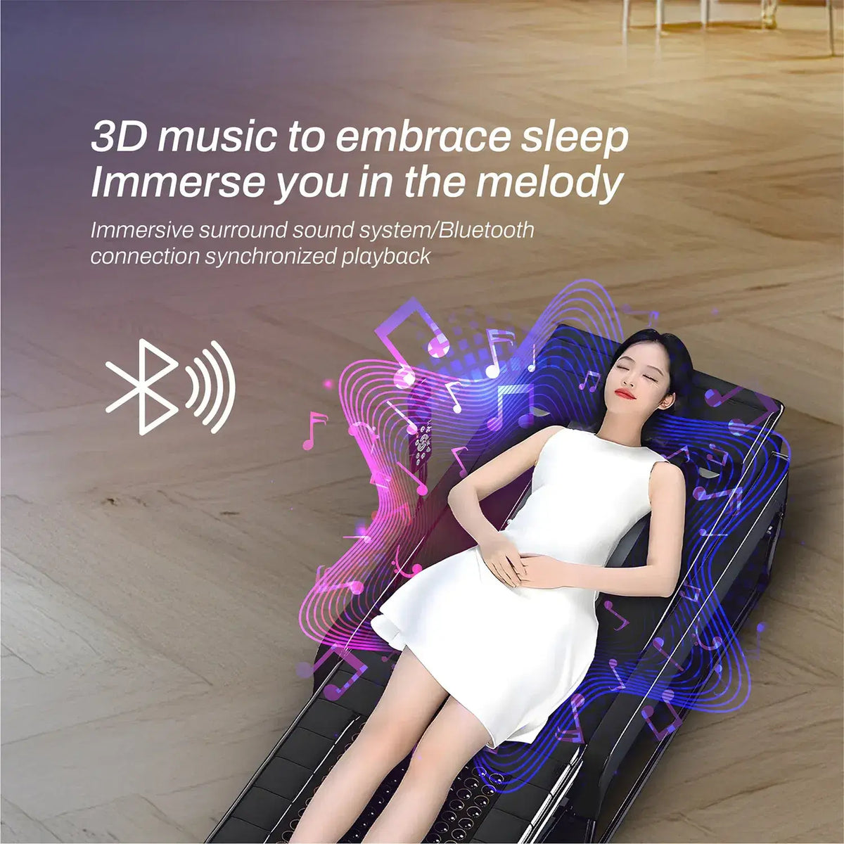 Relaxing on Nourest M4 Massage Bed with Bluetooth audio